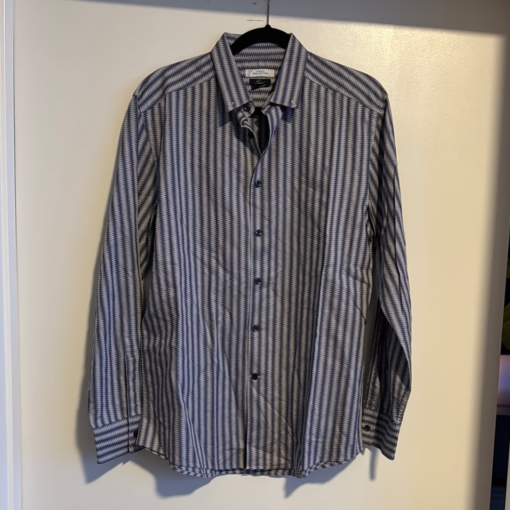 Versace Men's Striped Blue Shirt